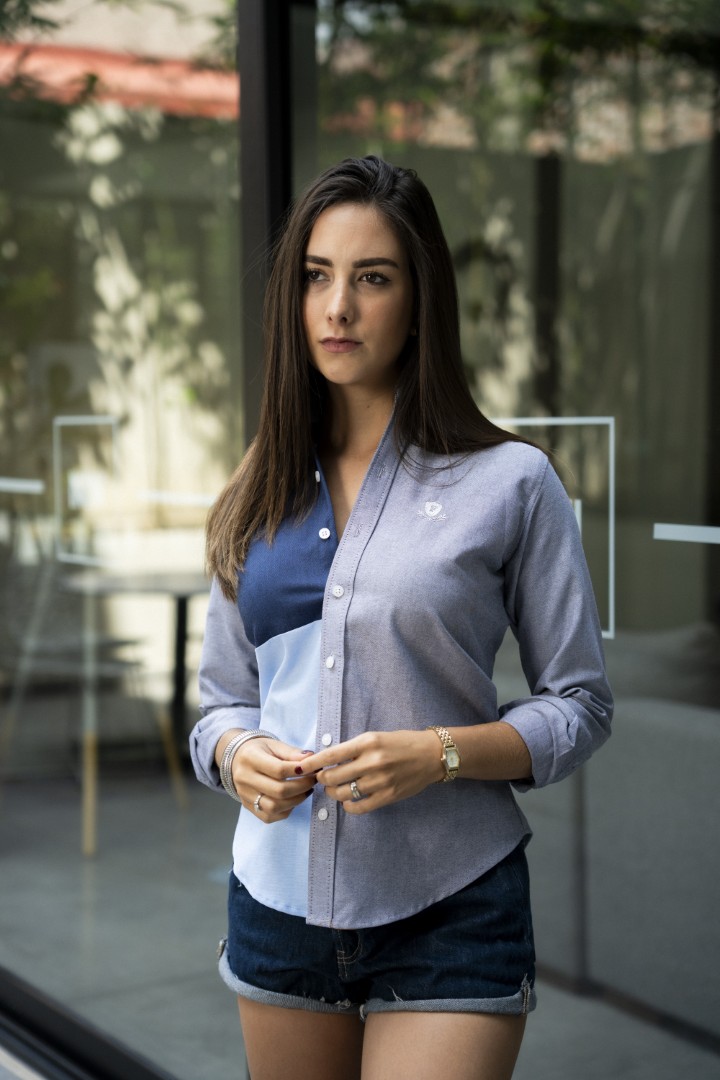 Camisa de Combinaciones Gris, Marino, Cielo FOR3253 — detalle