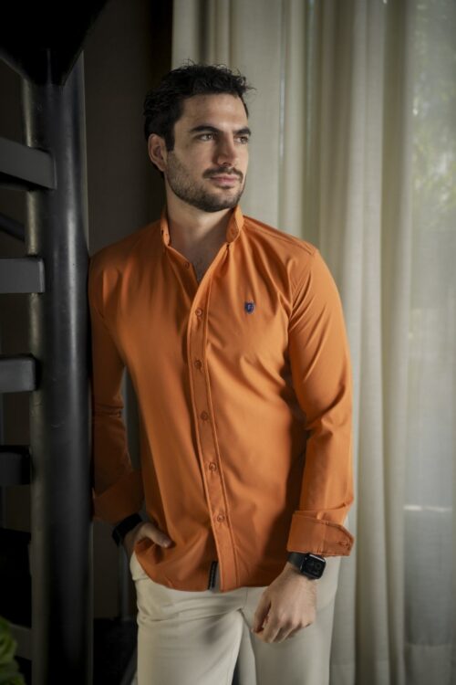 Camisa Dryflex Naranja FOR3260 — vista frontal