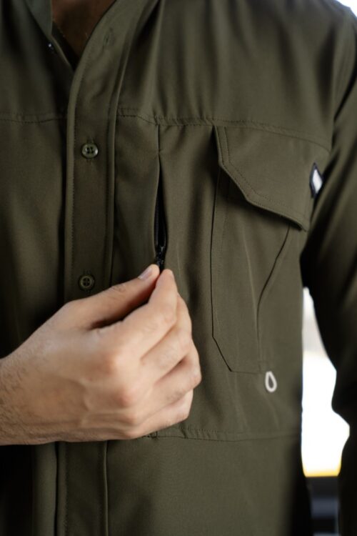 Camisa Dryflex Pro Verde Militar FOR3286 — vista posterior