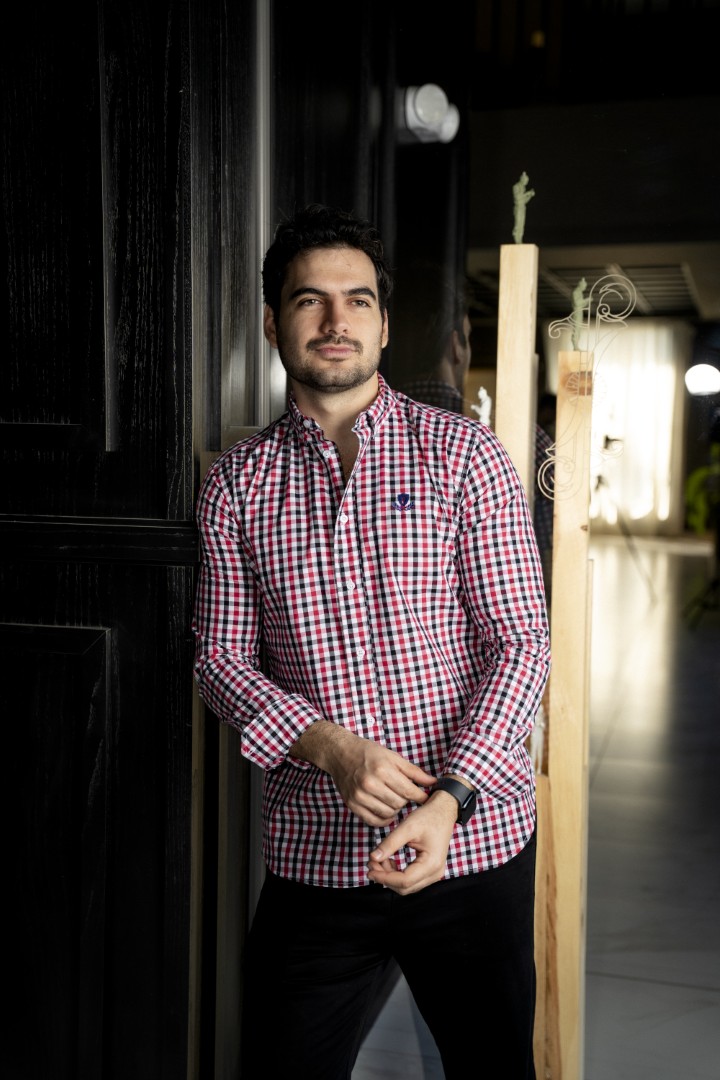 Camisa de cuadros rojo, negro y blanco FOR3318 — vista frontal