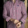Camisa de cuadros rojo, negro y blanco FOR3318 — vista lateral