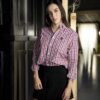 Camisa de cuadros rojo, negro, blanco FOR3319 — vista posterior
