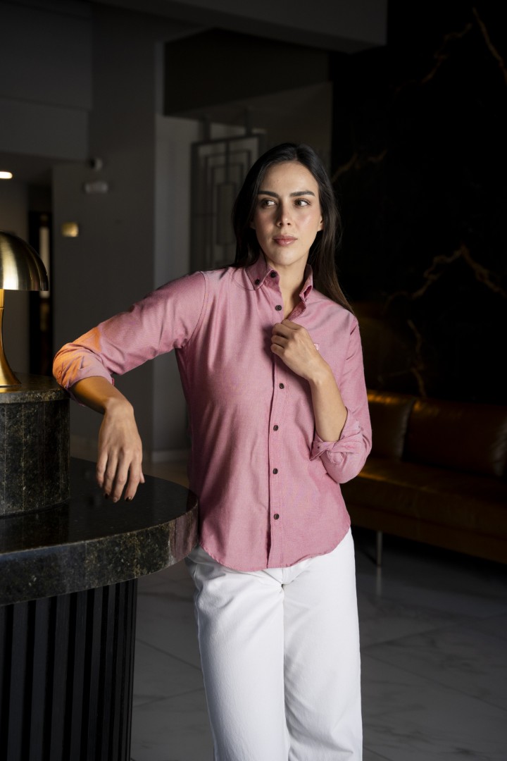 Camisa basica cereza FOR3339 — vista lateral
