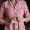 Camisa basica cereza FOR3339 — detalle de tela