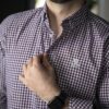Camisa de cuadros Blanco, Azul, Marino y Vino FOR3340 — vista lateral