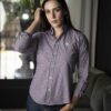 Camisa de cuadros blanco, azul y vino FOR3341 — vista frontal