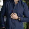 Camisa Basica Azul Marino FOR3342 — vista frontal