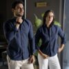 Camisa Basica Azul Marino FOR3343 — detalle de tela