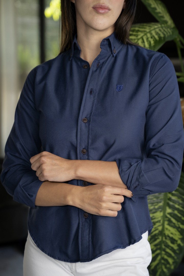 Camisa Basica Azul Marino FOR3343 — vista frontal