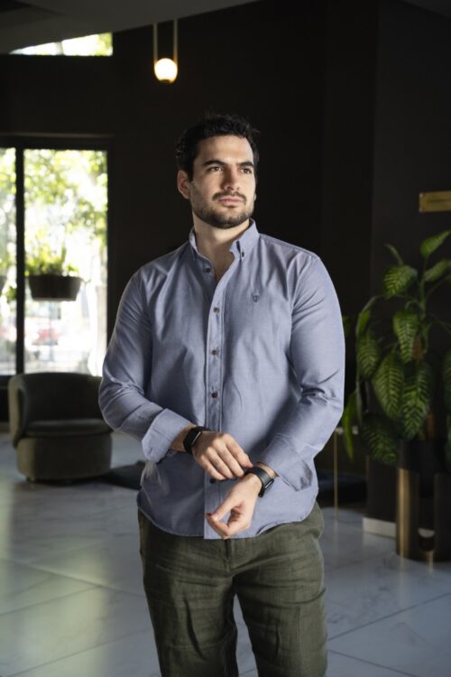 Camisa de Basica Gris FOR3344 — vista posterior