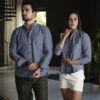 Camisa de Basica Gris FOR3344 — detalle de tela