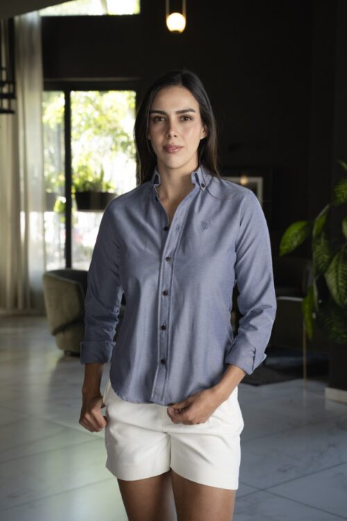 Camisa basica gris FOR3345 — vista frontal
