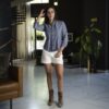 Camisa basica gris FOR3345 — vista lateral