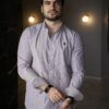 Camisa de Rayas Vino FOR3347 — en modelo