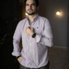 Camisa de Rayas Vino FOR3347 — vista frontal