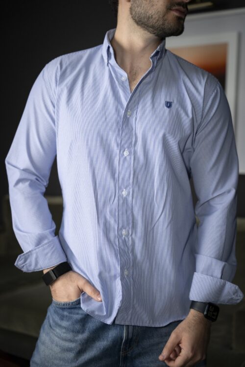 Camisa de Rayas Azul, Cielo FOR3351 — vista frontal