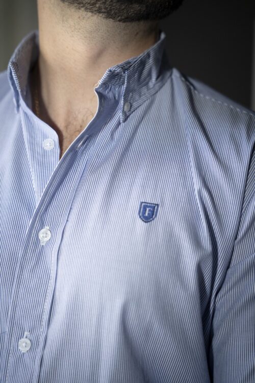 Camisa de Rayas Azul, Cielo FOR3351 — vista posterior