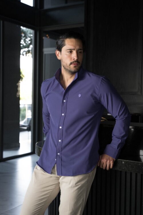 Camisa Dryflex morado FOR3358 — vista frontal