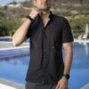 Camisa Hooka Air basica de manga corta negra FOR3368 — vista frontal