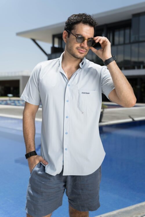 Camisa Hooka Air basica de manga corta Azul Cielo FOR3371 — vista frontal