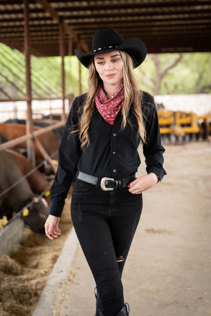 Fortrop Western — camisa negra rancho