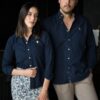 Camisa básica lino marino FOR3378 — imagen 8