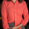 Camisa básica lino rosa FOR3385 — vista lateral