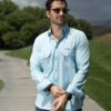Camisa Sunflex básica azul, cielo FOR3390 — en modelo