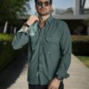 Camisa Sunflex básica verde petroleo FOR3391 — vista frontal