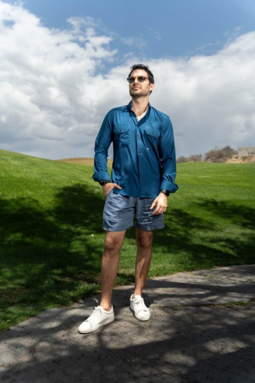 Camisa Sunflex básica Azul Francia FOR3393 — vista posterior