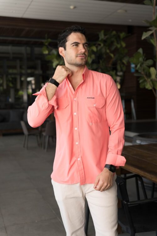 Camisa Sunflex básica coral FOR3395 — vista frontal
