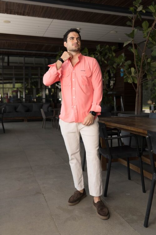 Camisa Sunflex básica coral FOR3395 — vista posterior