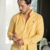 Camisa de cuadros amarillo FOR3396 — vista frontal