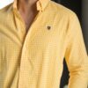 Camisa de cuadros amarillo FOR3396 — vista lateral