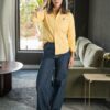 Camisa de mini cuadros amarillo FOR3397 — detalle