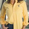 Camisa de mini cuadros amarillo FOR3397 — vista lateral