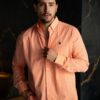 Camisa de cuadros naranja FOR3398 — vista frontal