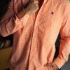 Camisa de cuadros naranja FOR3398 — detalle