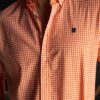Camisa de cuadros naranja FOR3398 — vista lateral