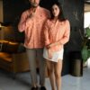 Camisa de cuadros naranja FOR3398 — vista alternativa