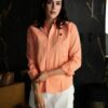 Camisa de cuadros naranja FOR3399 — vista frontal