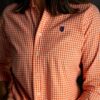 Camisa de cuadros naranja FOR3399 — detalle