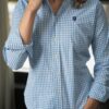 Camisa de cuadros azul cielo FOR3401 — vista lateral