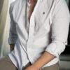 Camisa de cuadros gris FOR3402 — vista frontal