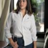 Camisa de mini cuadros gris FOR3403 — vista frontal