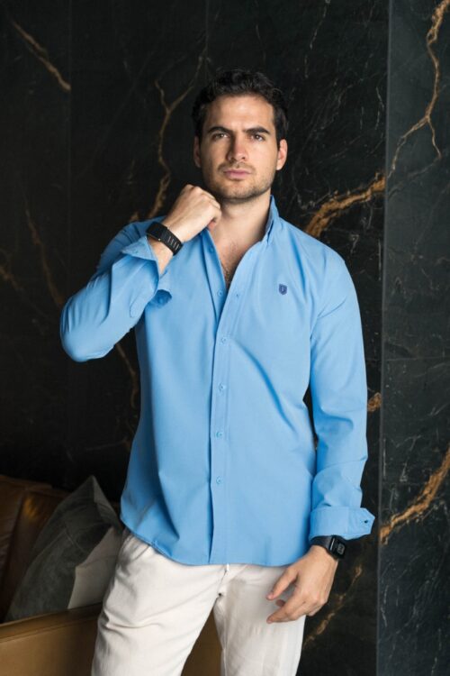 Camisa Dryflex Baby Blue FOR3406 — vista posterior