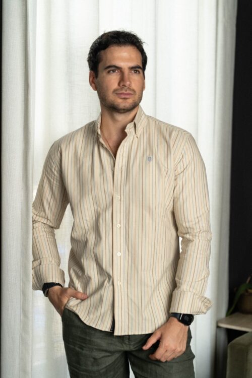 Camisa de rayas Terracota FOR3414 — vista frontal