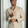 Camisa de rayas Terracota FOR3414 — vista lateral