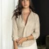 Camisa de rayas terracota FOR3415 — vista frontal