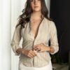 Camisa de rayas terracota FOR3415 — vista posterior